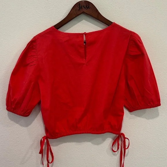 Vineyard Vines Red Puff Sleeve Blouse - Picture 7 of 9